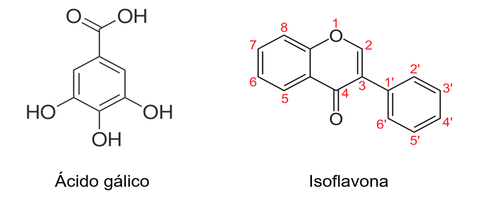 Moléculas de ácido graso e isoflavonas